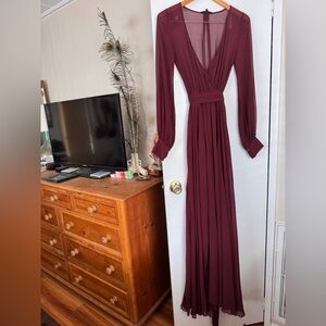 Olivaceous Sheer Wine Blouse